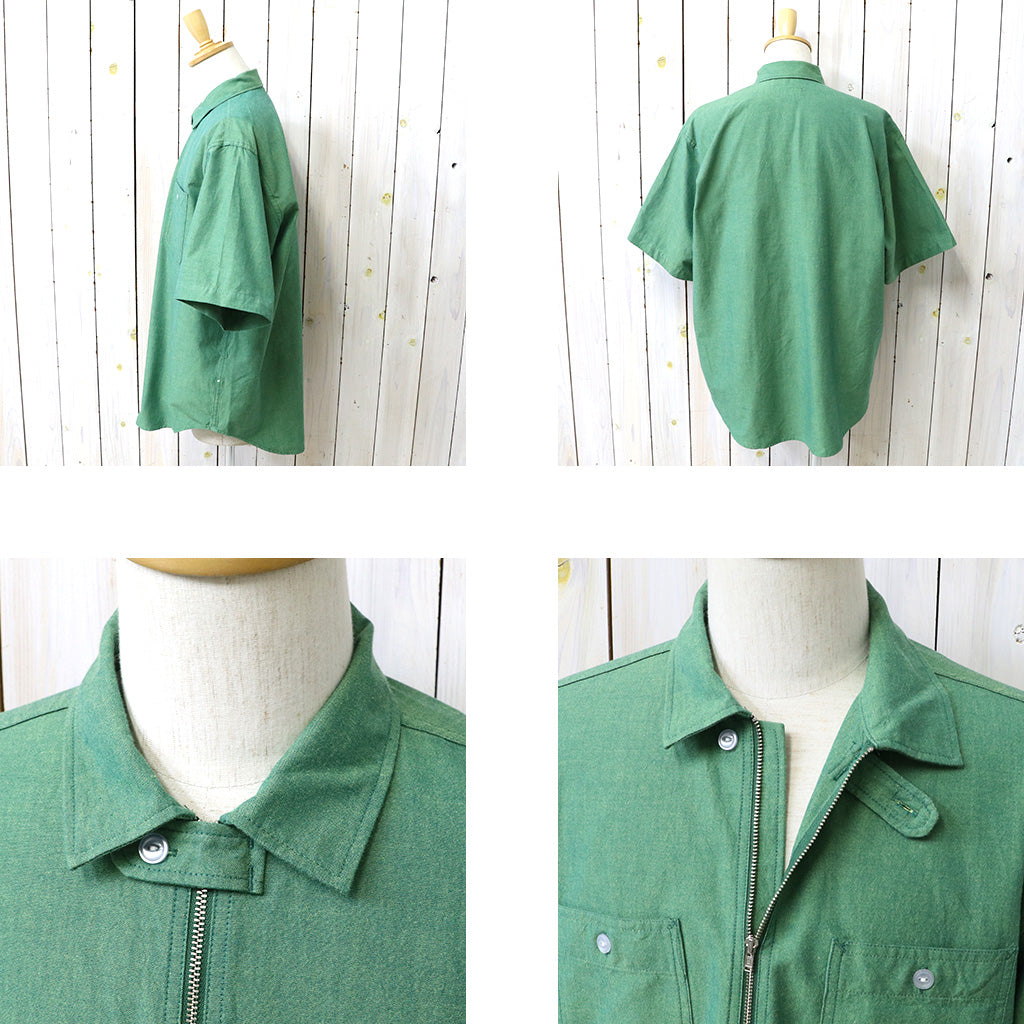 ENGINEERED GARMENTS WORKADAY : Spinnaker Shirt-Cotton Iridescent (Green)