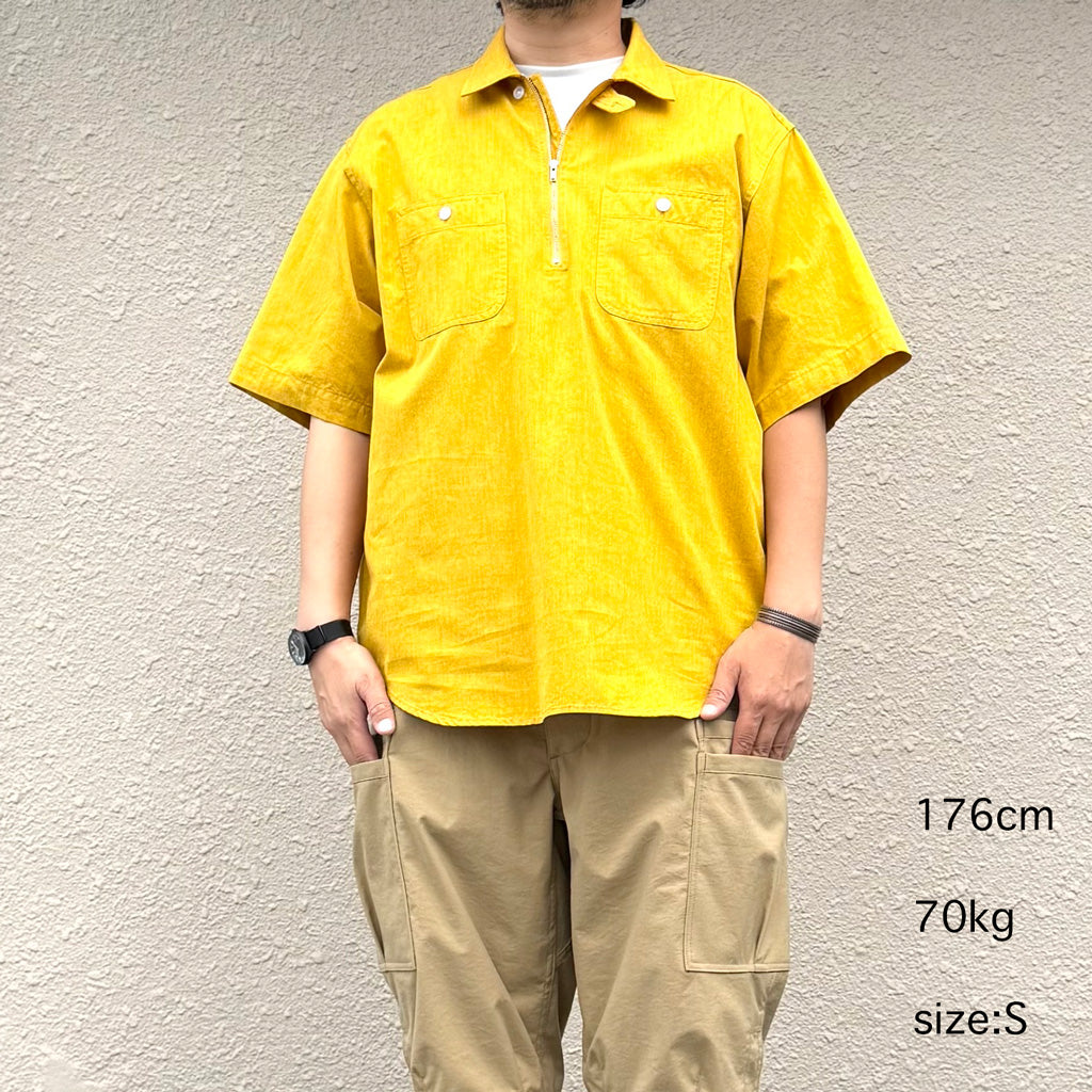 ENGINEERED GARMENTS WORKADAY : Spinnaker Shirt-Cotton Iridescent (Yellow)