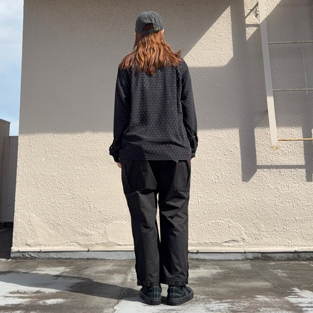 【SALE30%OFF】SOUTH2 WEST8 : 6 Pocket Shirt-Poly Chiffon Cut Jq. (Black)