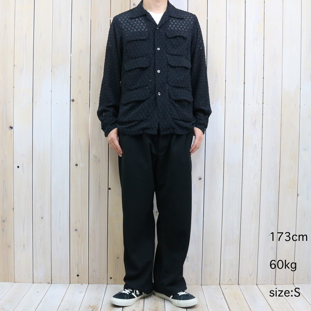 【SALE30%OFF】SOUTH2 WEST8 : 6 Pocket Shirt-Poly Chiffon Cut Jq. (Black)