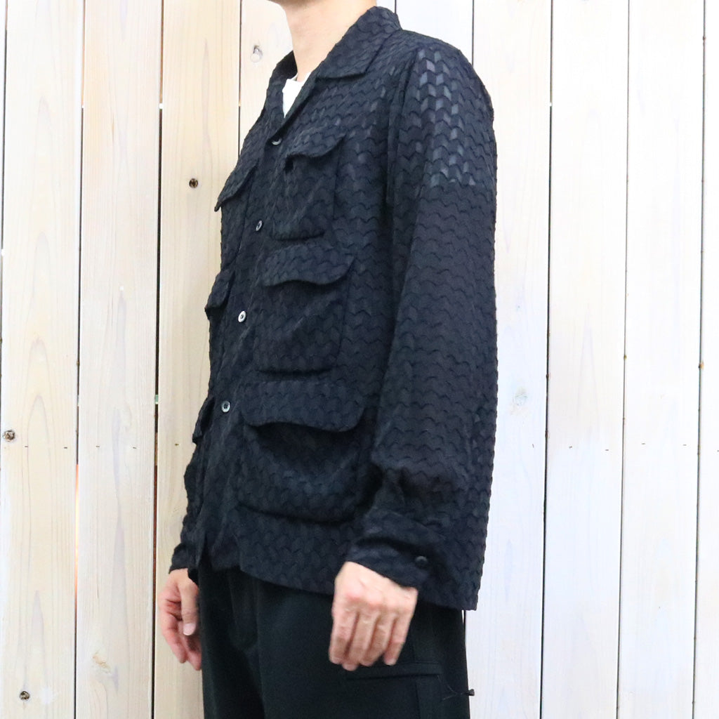 【SALE30%OFF】SOUTH2 WEST8 : 6 Pocket Shirt-Poly Chiffon Cut Jq. (Black)