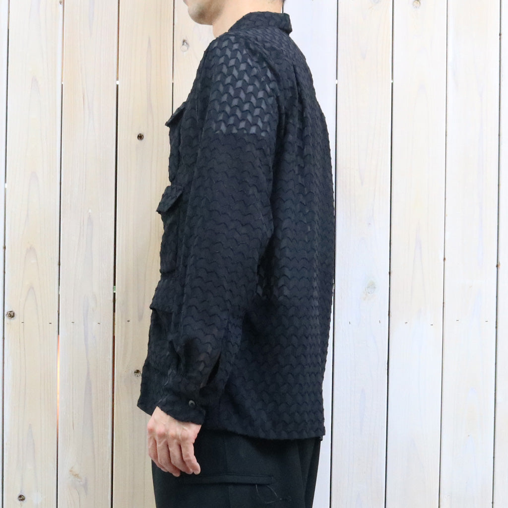 【SALE30%OFF】SOUTH2 WEST8 : 6 Pocket Shirt-Poly Chiffon Cut Jq. (Black)