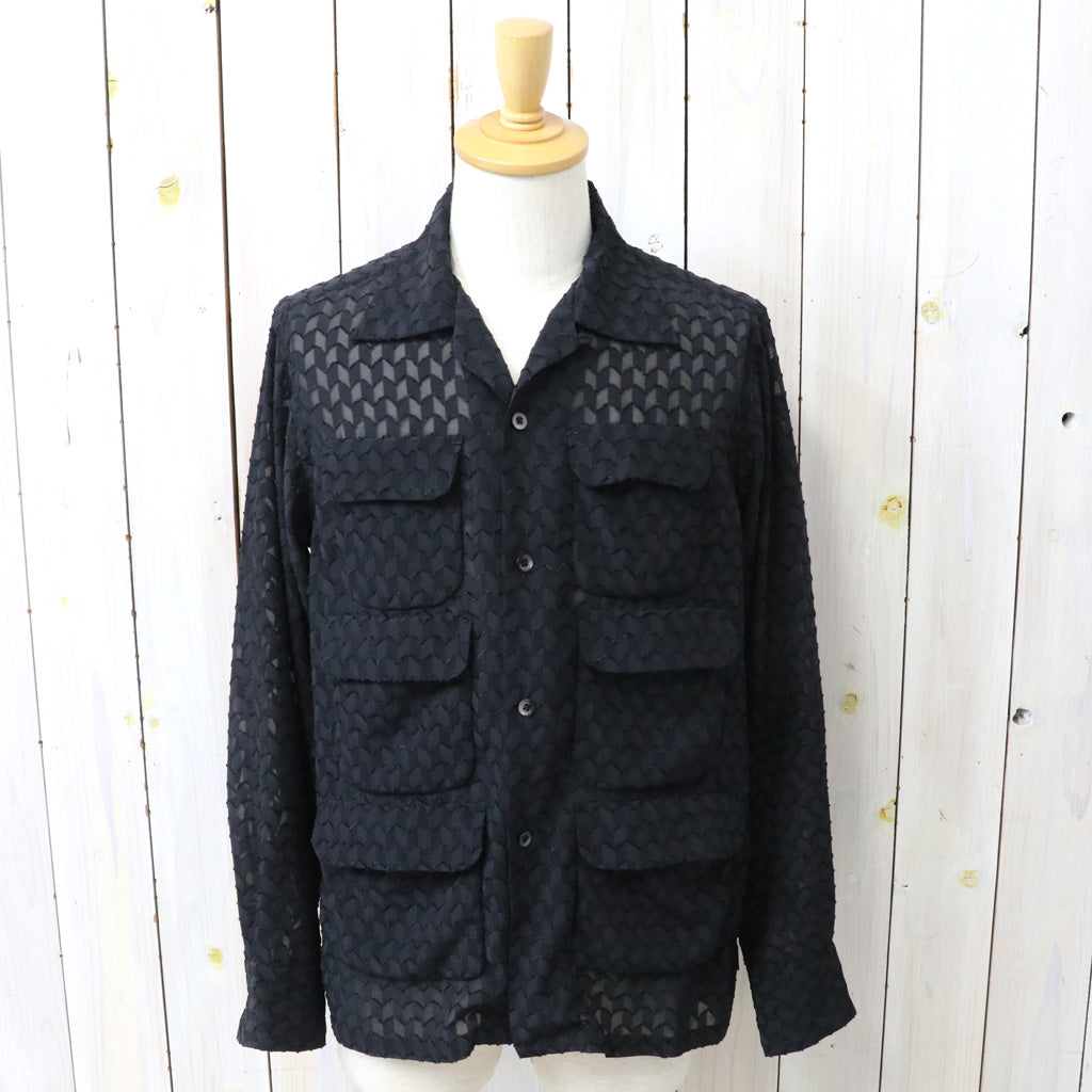 【SALE30%OFF】SOUTH2 WEST8 : 6 Pocket Shirt-Poly Chiffon Cut Jq. (Black)