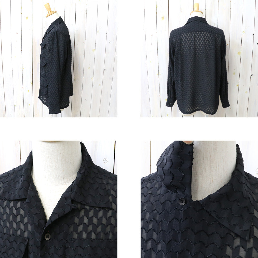 【SALE30%OFF】SOUTH2 WEST8 : 6 Pocket Shirt-Poly Chiffon Cut Jq. (Black)