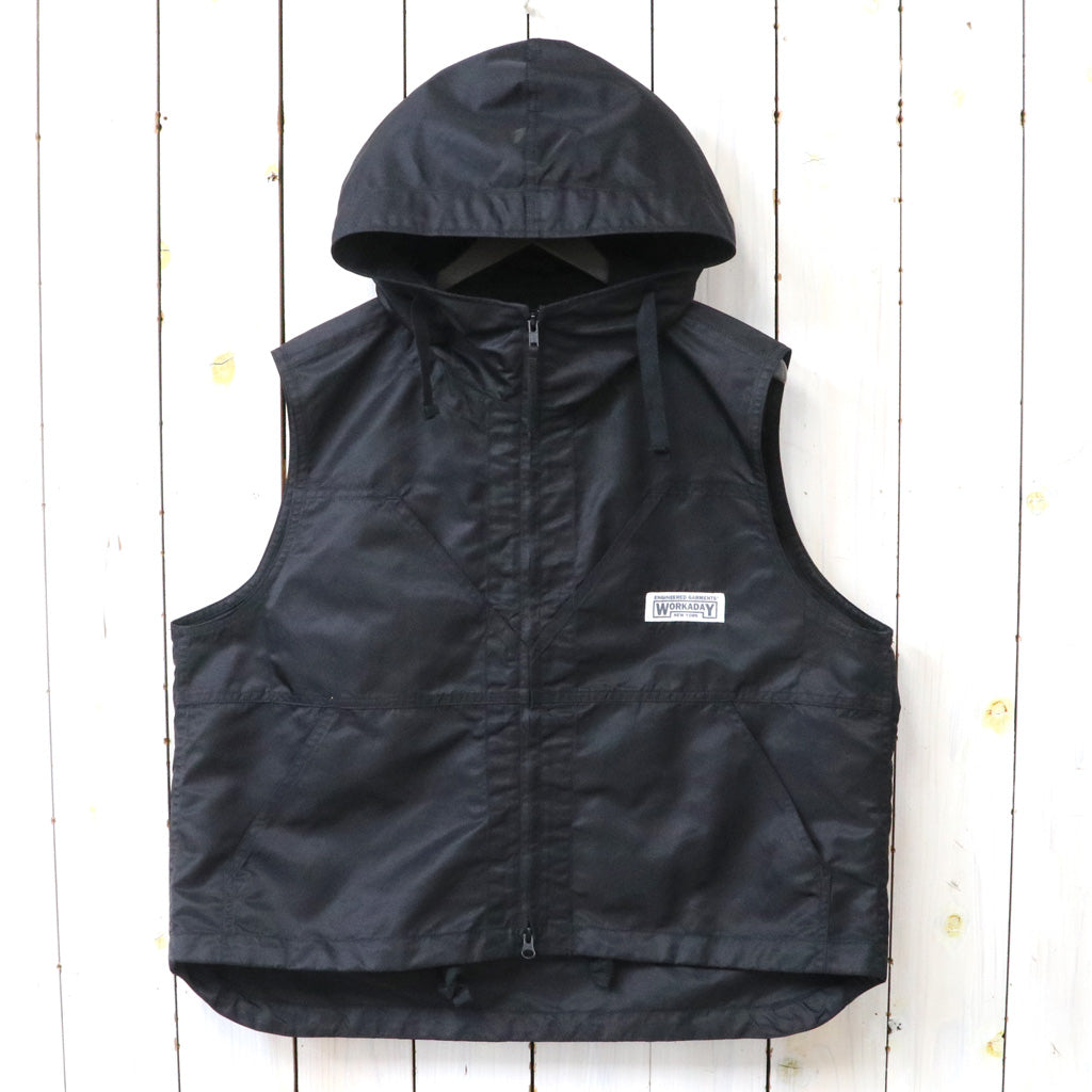 ENGINEERED GARMENTS WORKADAY : Hooded Vest-Flight Satin Nylon