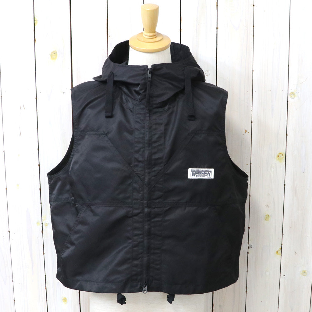 ENGINEERED GARMENTS WORKADAY : Hooded Vest-Flight Satin Nylon