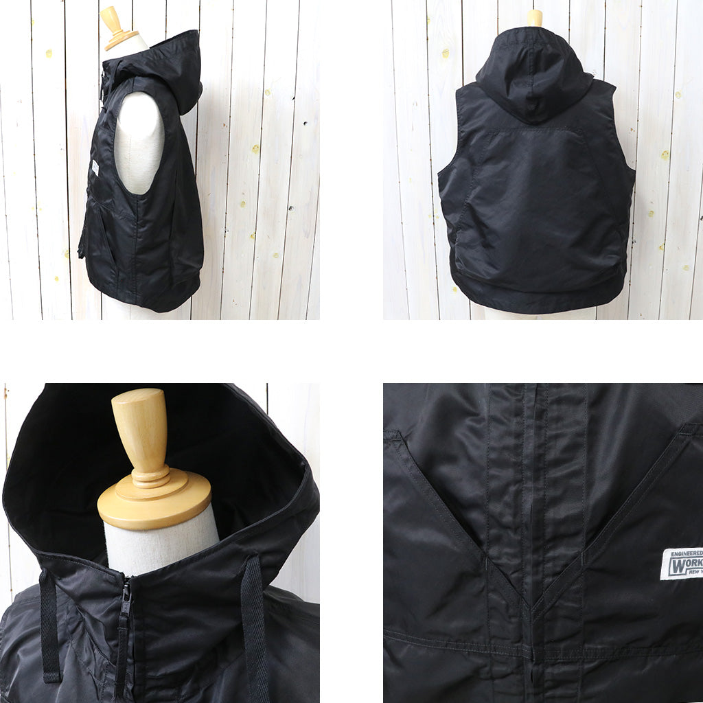 ENGINEERED GARMENTS WORKADAY : Hooded Vest-Flight Satin Nylon