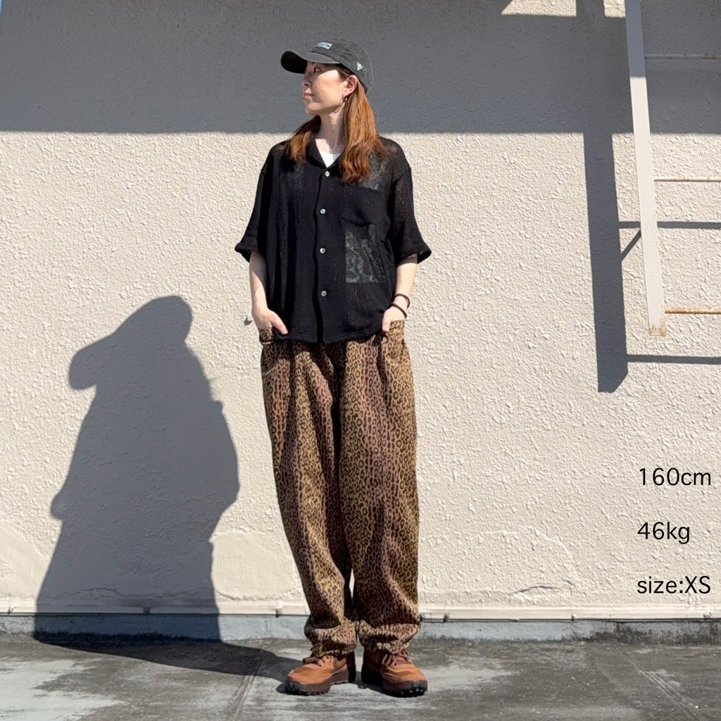 【SALE30%OFF】SOUTH2 WEST8 : S/S Open Collar Shirt-Cotton Mesh (Black)