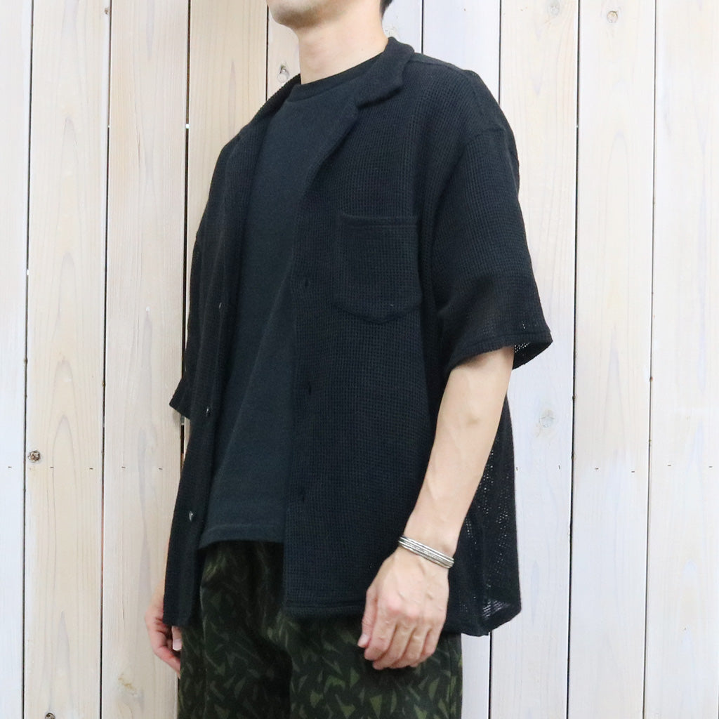 【SALE30%OFF】SOUTH2 WEST8 : S/S Open Collar Shirt-Cotton Mesh (Black)