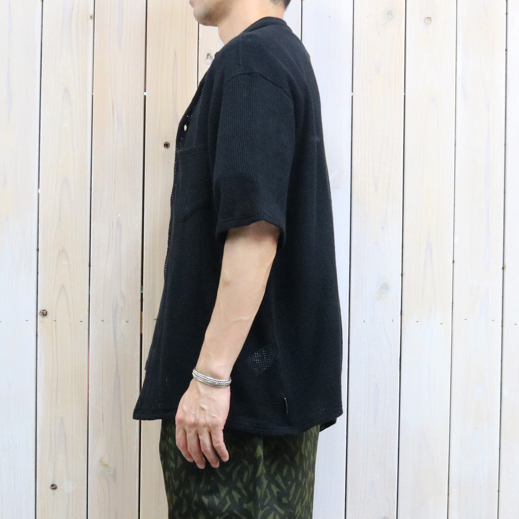 【SALE30%OFF】SOUTH2 WEST8 : S/S Open Collar Shirt-Cotton Mesh (Black)