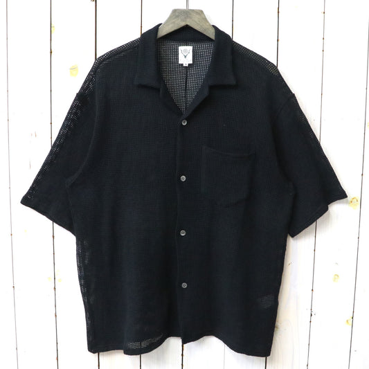 【SALE30%OFF】SOUTH2 WEST8 : S/S Open Collar Shirt-Cotton Mesh (Black)