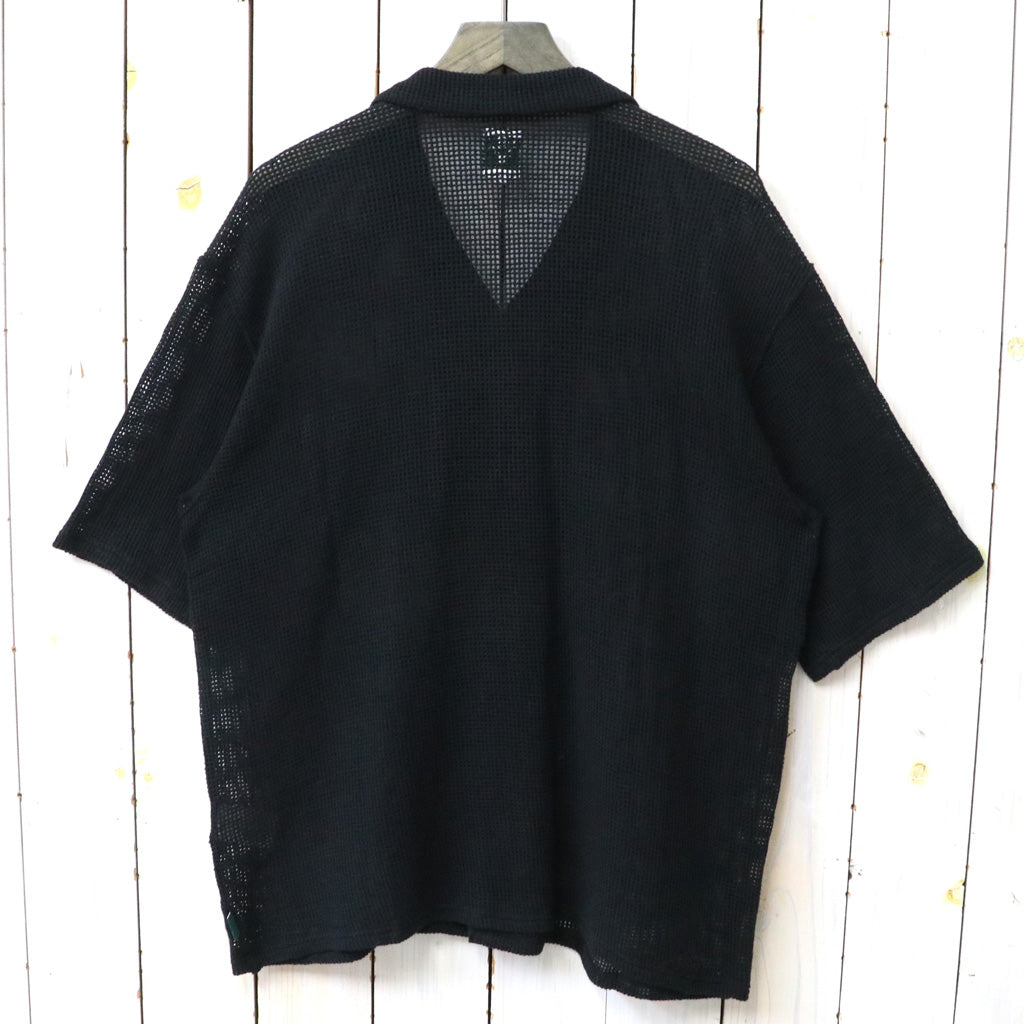 【SALE30%OFF】SOUTH2 WEST8 : S/S Open Collar Shirt-Cotton Mesh (Black)