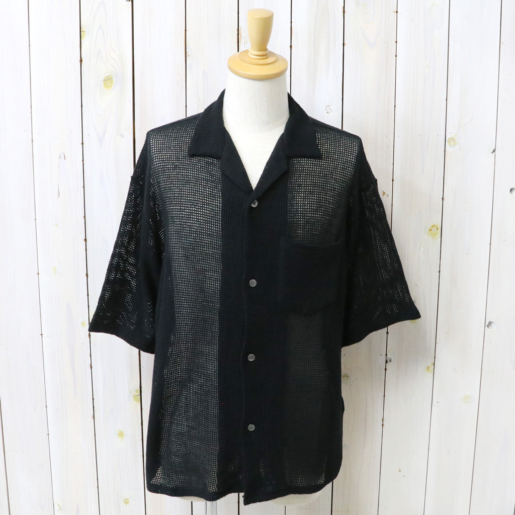 【SALE30%OFF】SOUTH2 WEST8 : S/S Open Collar Shirt-Cotton Mesh (Black)