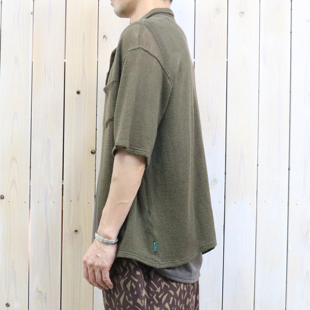 【SALE30%OFF】SOUTH2 WEST8 : S/S Open Collar Shirt-Cotton Mesh (Olive)