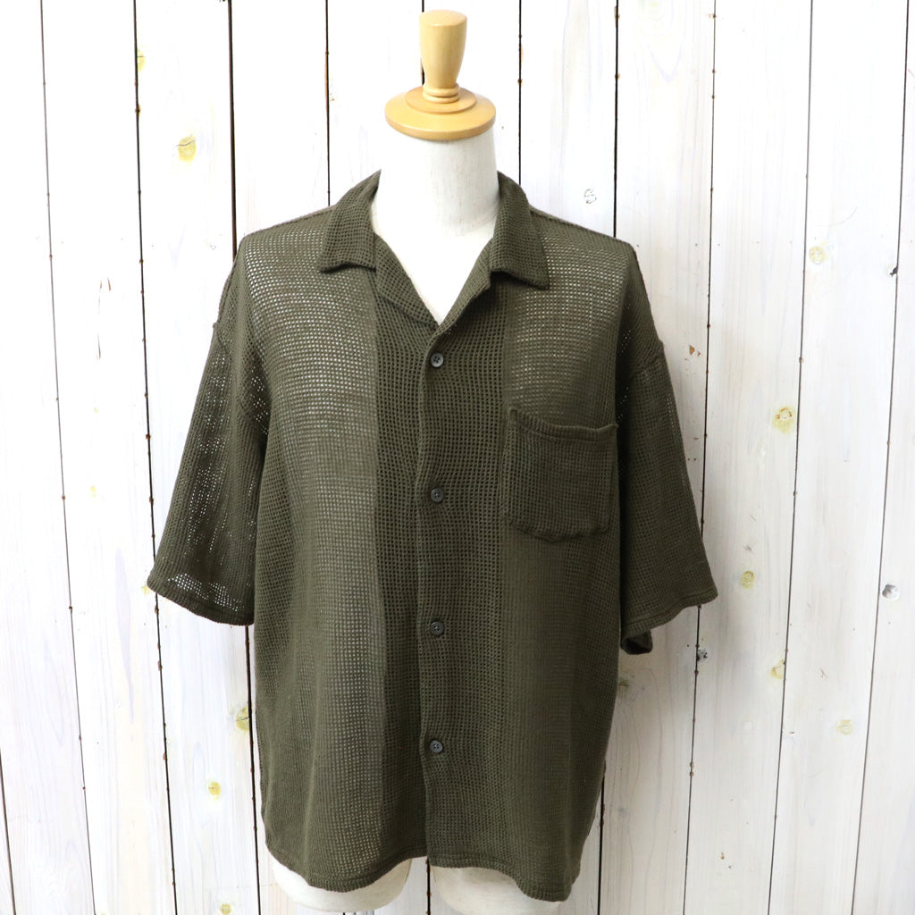 【SALE30%OFF】SOUTH2 WEST8 : S/S Open Collar Shirt-Cotton Mesh (Olive)
