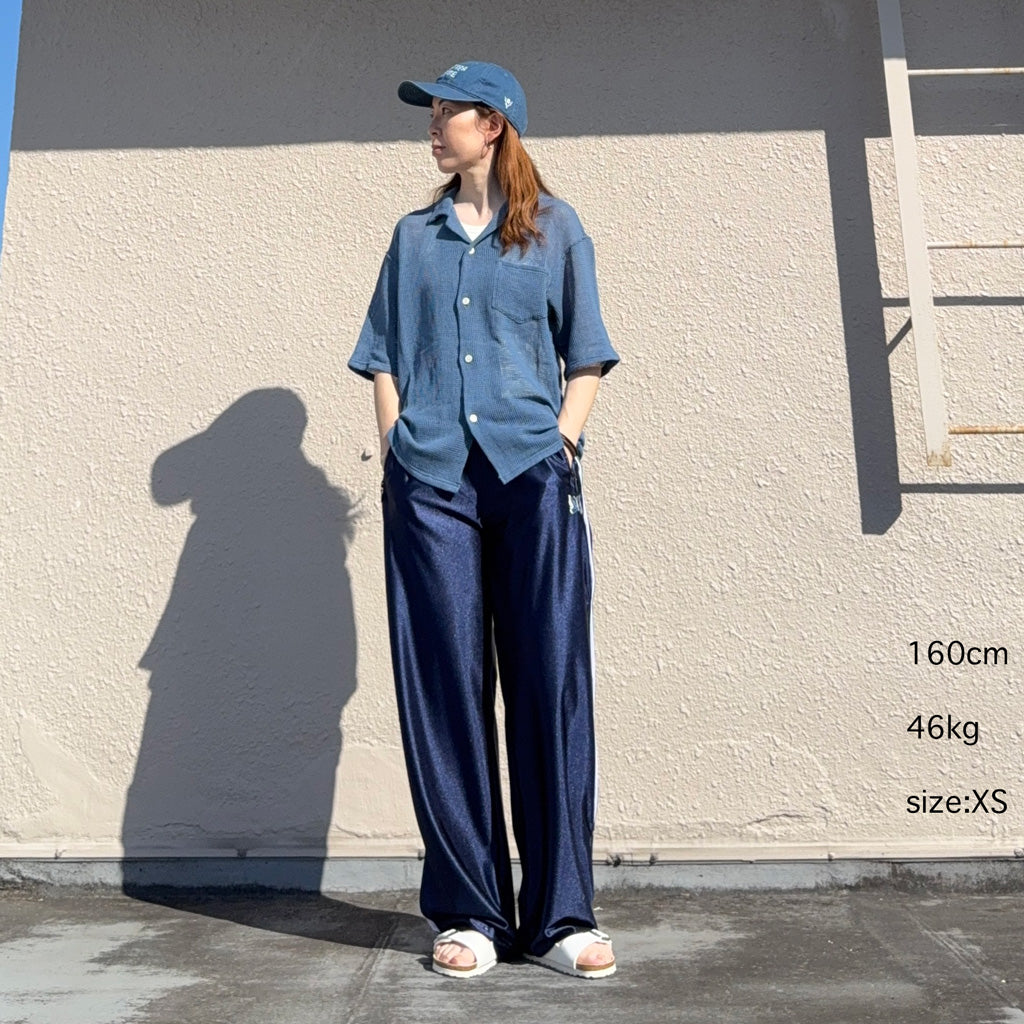 【SALE30%OFF】SOUTH2 WEST8 : S/S Open Collar Shirt-Cotton Mesh (Blue)