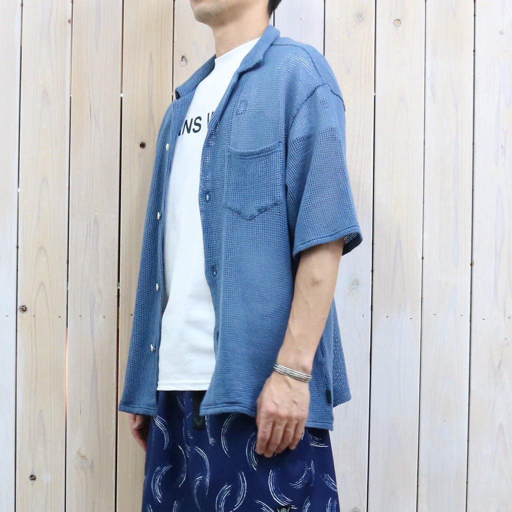 【SALE30%OFF】SOUTH2 WEST8 : S/S Open Collar Shirt-Cotton Mesh (Blue)