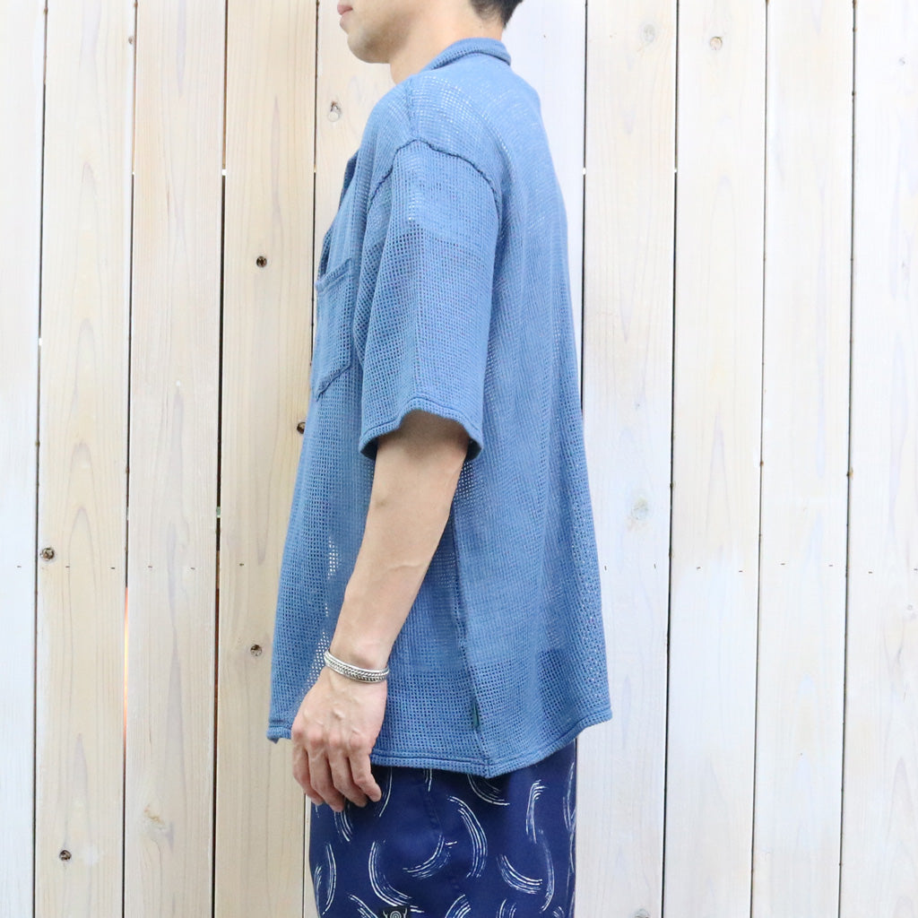 【SALE30%OFF】SOUTH2 WEST8 : S/S Open Collar Shirt-Cotton Mesh (Blue)