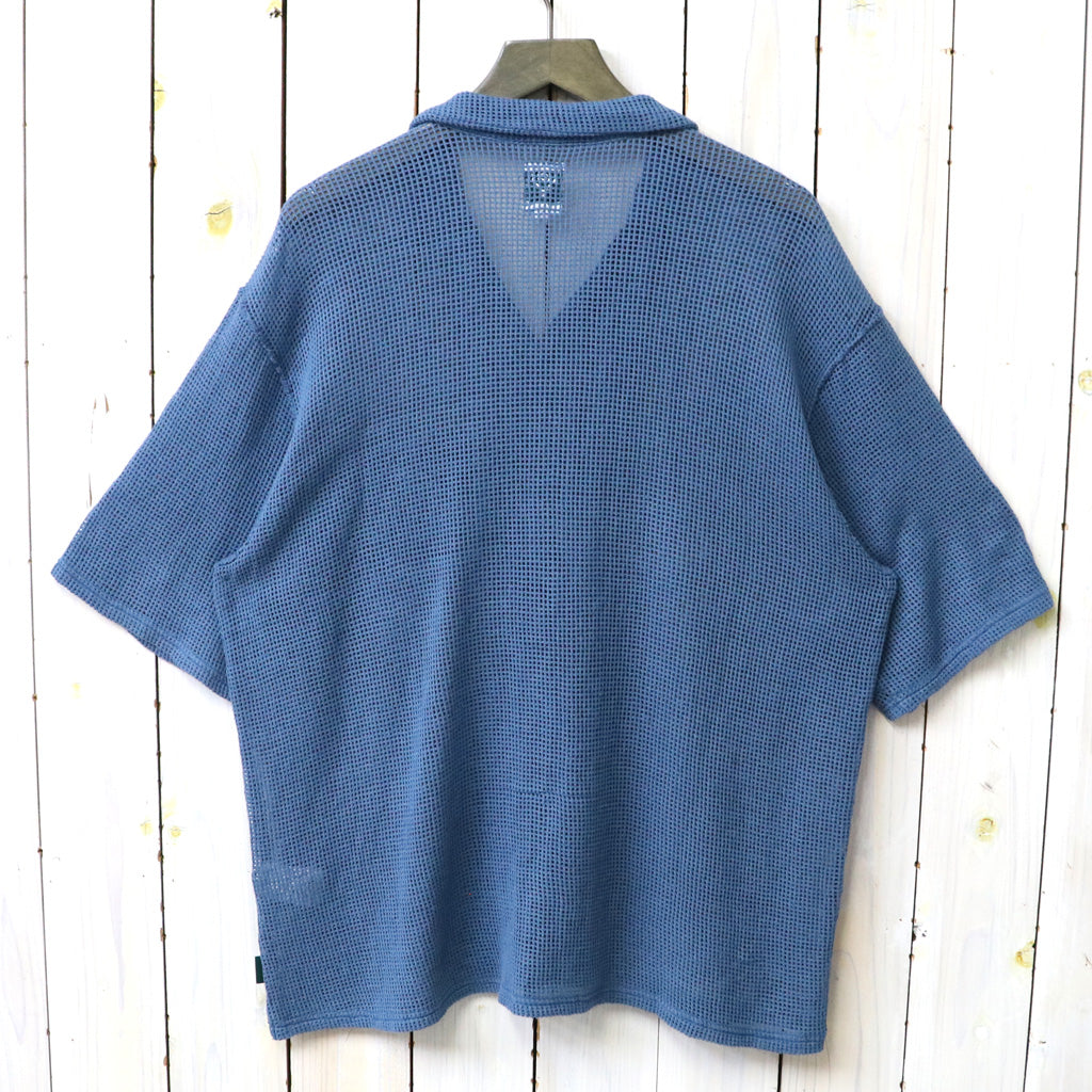 【SALE30%OFF】SOUTH2 WEST8 : S/S Open Collar Shirt-Cotton Mesh (Blue)