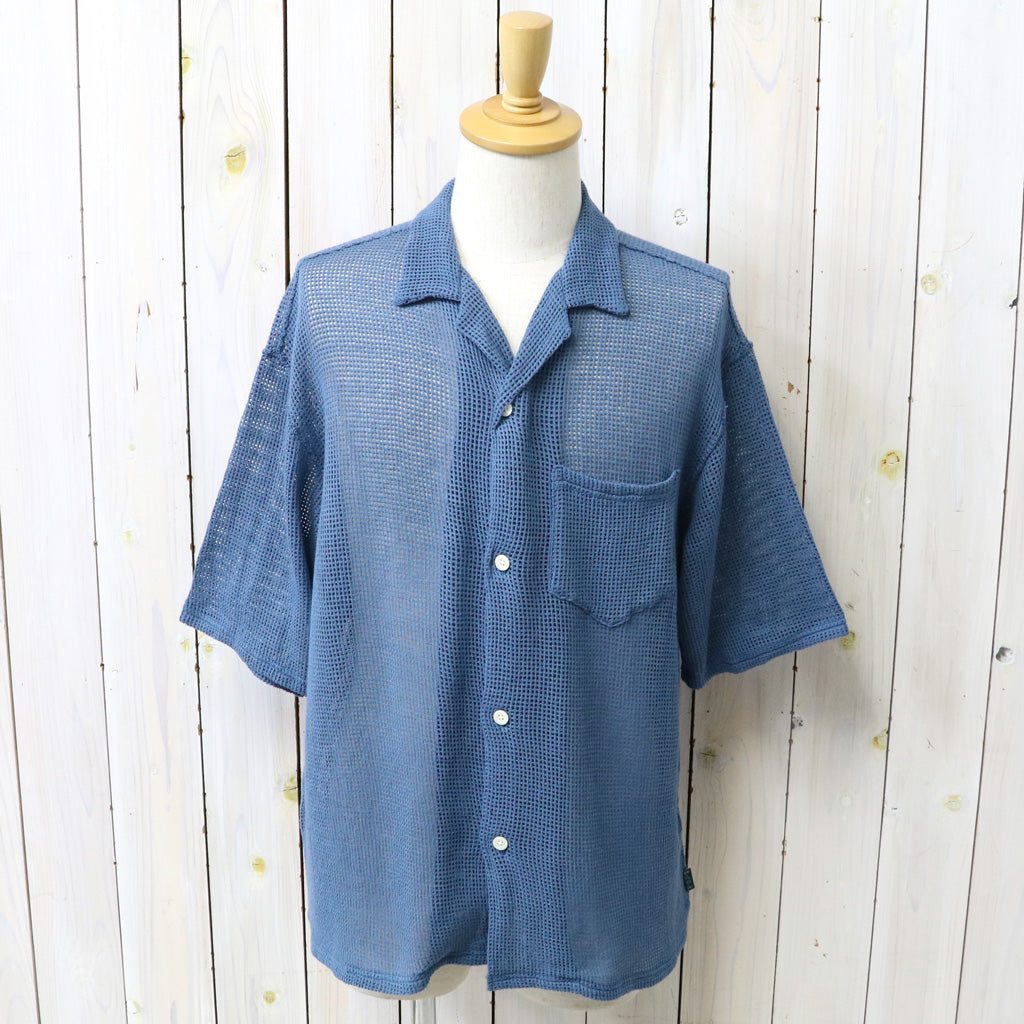 【SALE30%OFF】SOUTH2 WEST8 : S/S Open Collar Shirt-Cotton Mesh (Blue)