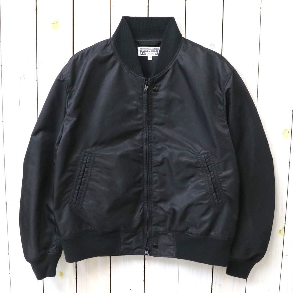 ENGINEERED GARMENTS WORKADAY : USNA Jacket-Flight Satin Nylon (Black)