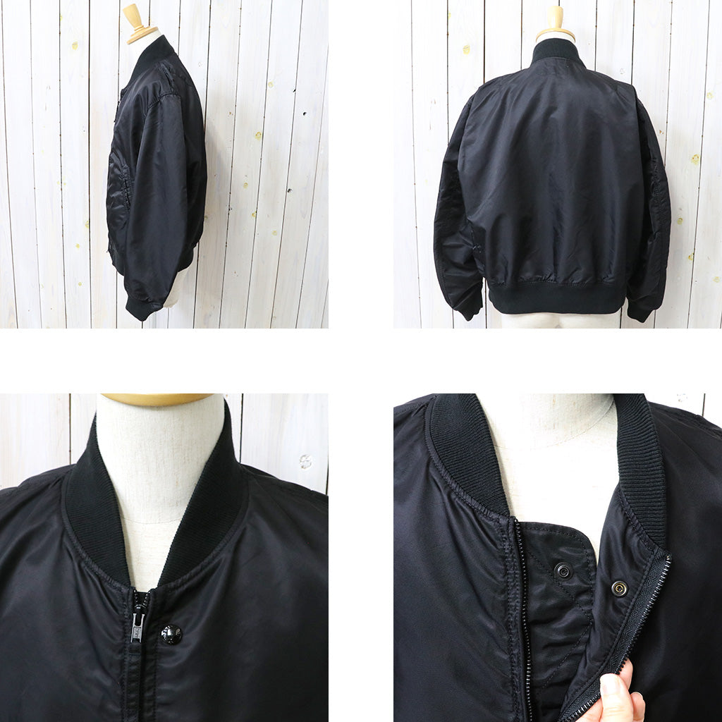 ENGINEERED GARMENTS WORKADAY : USNA Jacket-Flight Satin Nylon (Black)