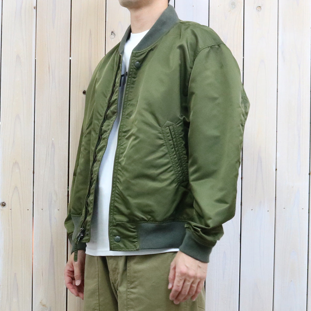 ENGINEERED GARMENTS WORKADAY : USNA Jacket-Flight Satin Nylon (Olive)