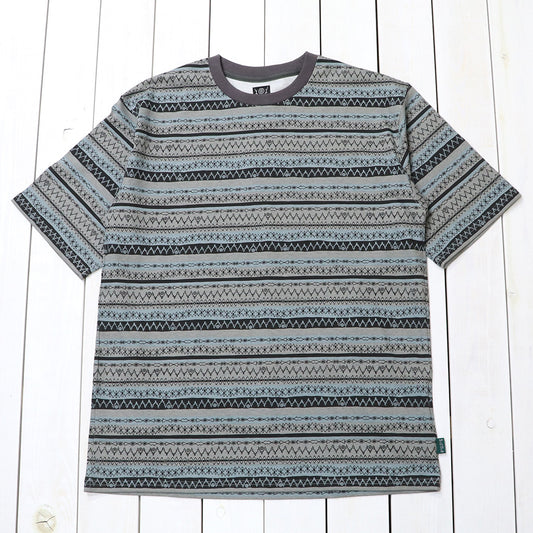 【SALE30%OFF】SOUTH2 WEST8 : S/S Crew Neck Tee-Stripe Jersey/Stripe Printed (Grey)