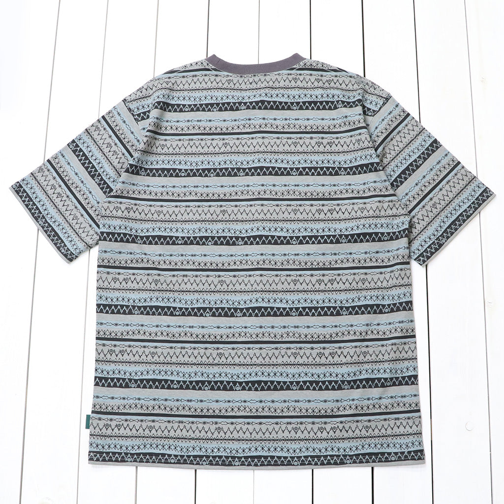 【SALE30%OFF】SOUTH2 WEST8 : S/S Crew Neck Tee-Stripe Jersey/Stripe Printed (Grey)