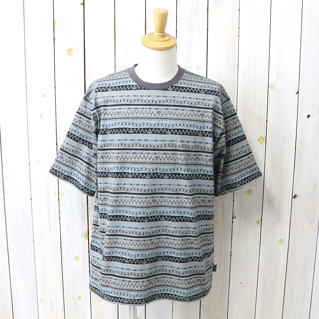 【SALE30%OFF】SOUTH2 WEST8 : S/S Crew Neck Tee-Stripe Jersey/Stripe Printed (Grey)