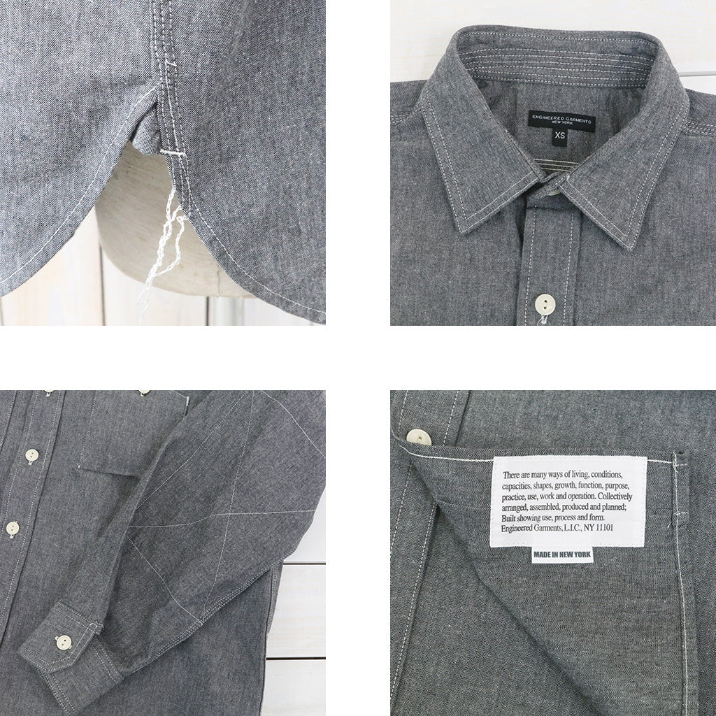 ENGINEERED GARMENTS : Work Shirt-Cotton Chambray (Grey)