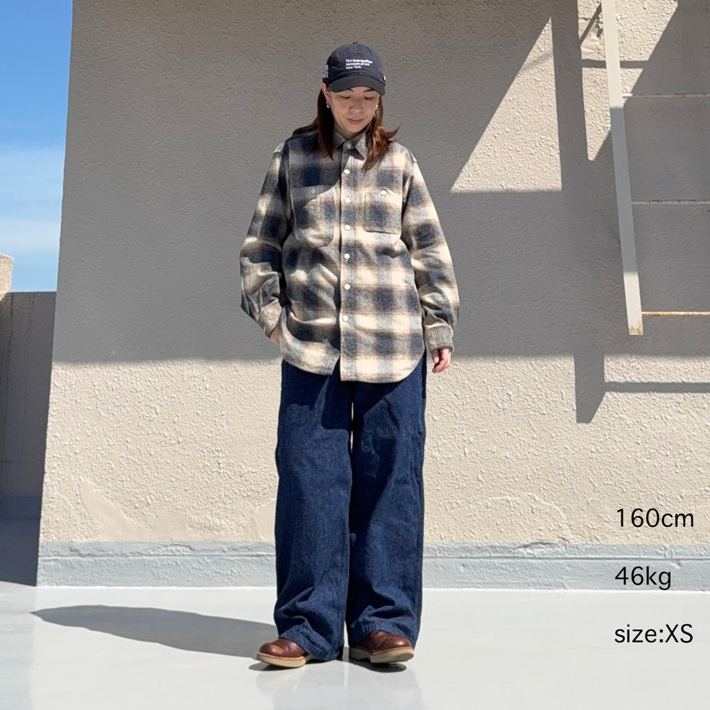 ENGINEERED GARMENTS : Work Shirt-Cotton Heavy Shadow Plaid Flannel