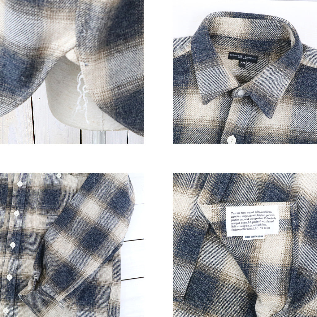 ENGINEERED GARMENTS : Work Shirt-Cotton Heavy Shadow Plaid Flannel