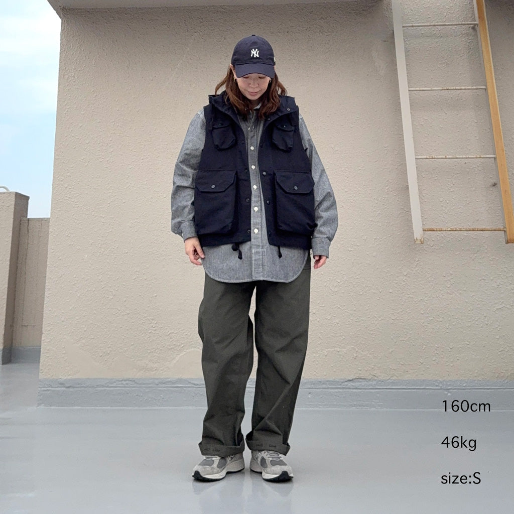 ENGINEERED GARMENTS : Field Vest-Cotton Double Cloth (Navy)