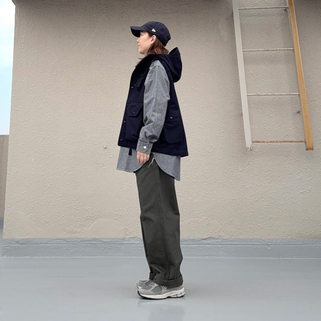 ENGINEERED GARMENTS : Field Vest-Cotton Double Cloth (Navy)