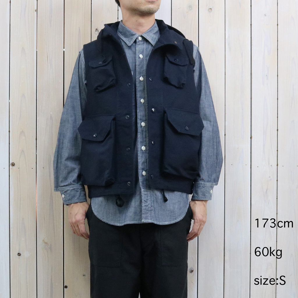 ENGINEERED GARMENTS : Field Vest-Cotton Double Cloth (Navy)