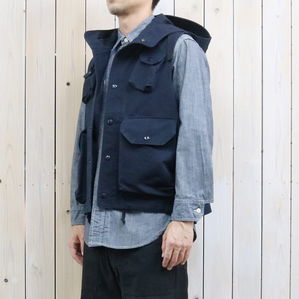 ENGINEERED GARMENTS : Field Vest-Cotton Double Cloth (Navy)