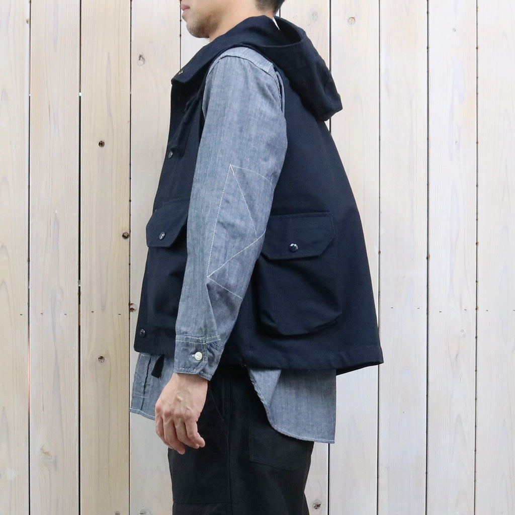 ENGINEERED GARMENTS : Field Vest-Cotton Double Cloth (Navy)