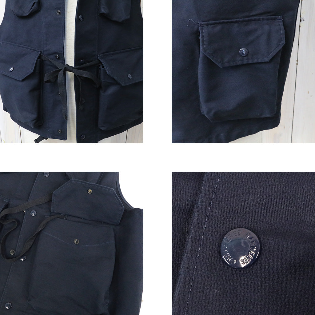 ENGINEERED GARMENTS : Field Vest-Cotton Double Cloth (Navy)