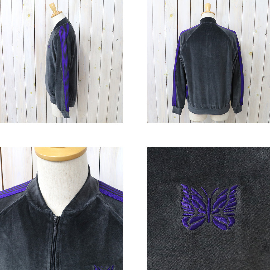 Needles : Rib Collar Track Jacket-C/PE Velour (Charcoal)