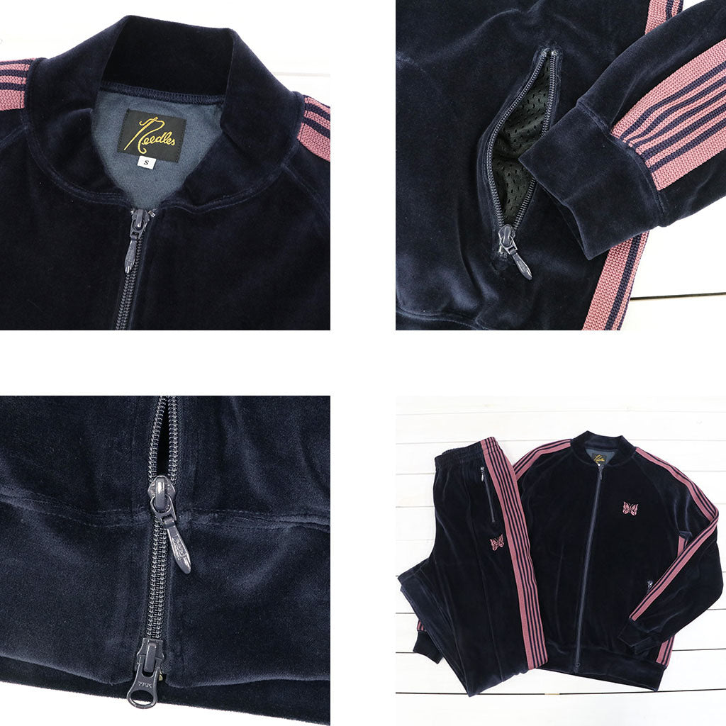 Needles : Rib Collar Track Jacket-C/PE Velour (Navy)