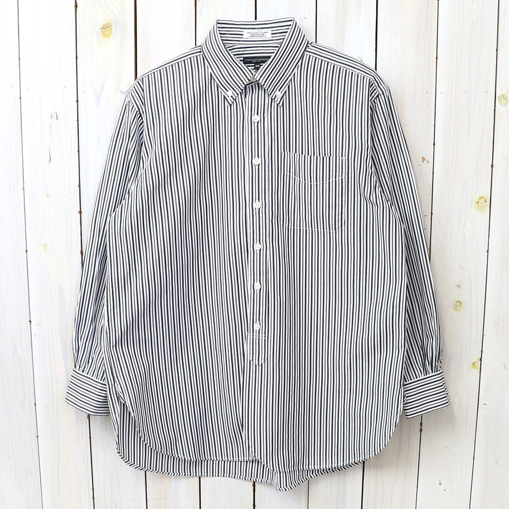 ENGINEERED GARMENTS : 19 Century BD Shirt-Stripe Cotton Broadcloth (White/Brown)