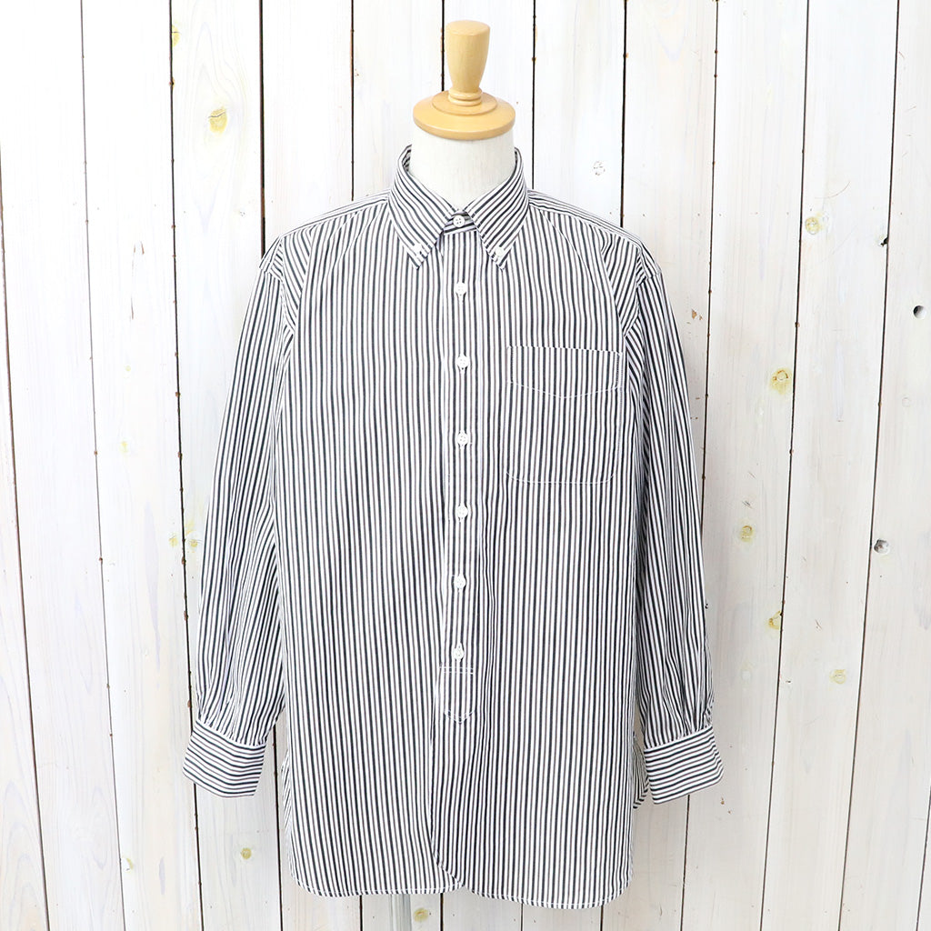 ENGINEERED GARMENTS : 19 Century BD Shirt-Stripe Cotton Broadcloth (White/Brown)