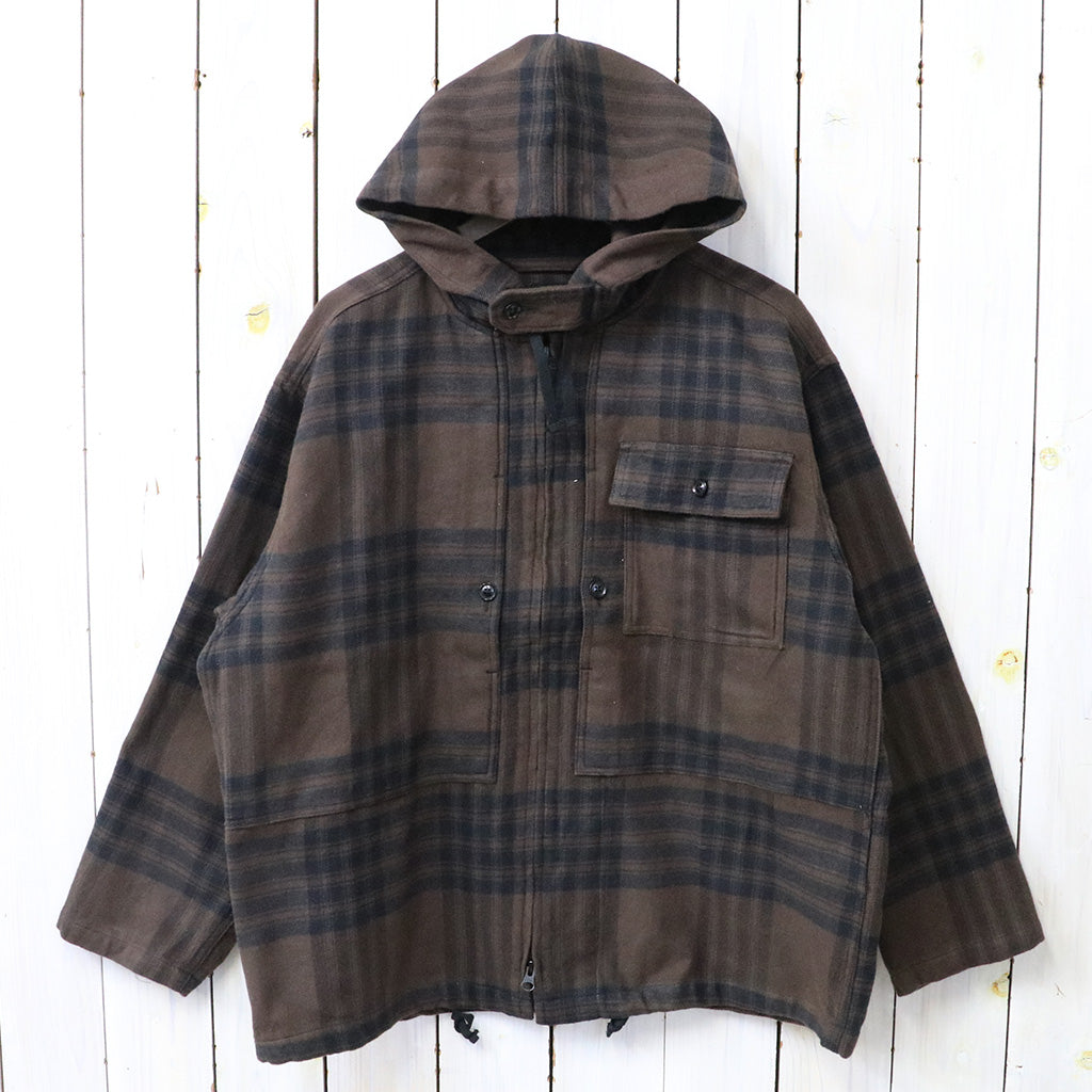 ENGINEERED GARMENTS : Zip Hooded Shirt-Cotton Flannel Plaid