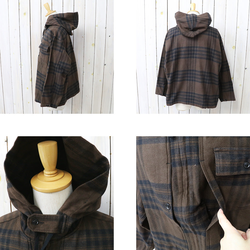 ENGINEERED GARMENTS : Zip Hooded Shirt-Cotton Flannel Plaid