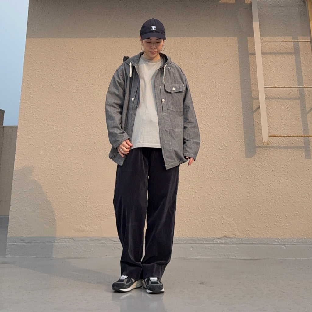 ENGINEERED GARMENTS : Zip Hooded Shirt-Cotton Chambray