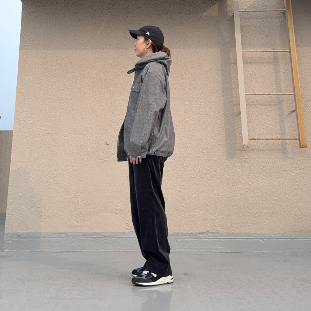 ENGINEERED GARMENTS : Zip Hooded Shirt-Cotton Chambray