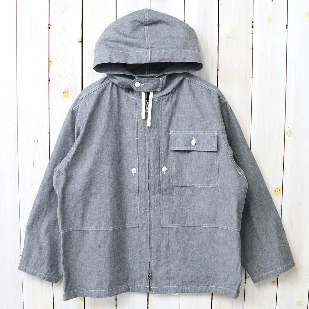 ENGINEERED GARMENTS : Zip Hooded Shirt-Cotton Chambray
