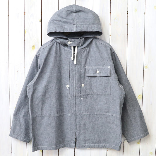 ENGINEERED GARMENTS : Zip Hooded Shirt-Cotton Chambray