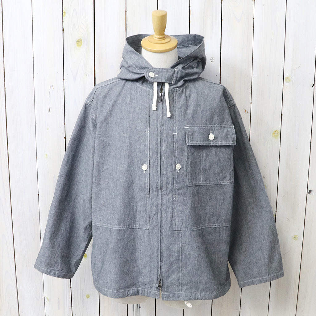 ENGINEERED GARMENTS : Zip Hooded Shirt-Cotton Chambray